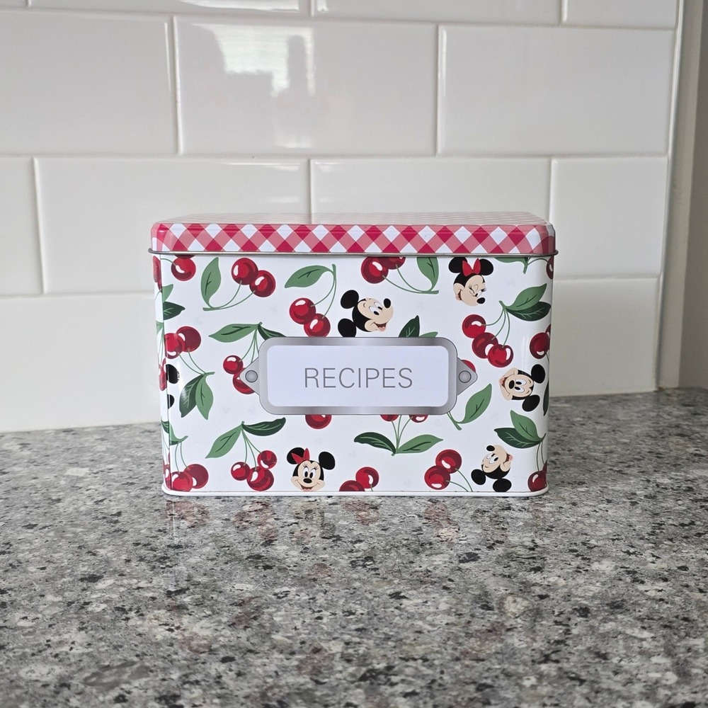 Disney Parks Back in the Day Mickey and Minnie Retro Recipe Tin Box No Cards